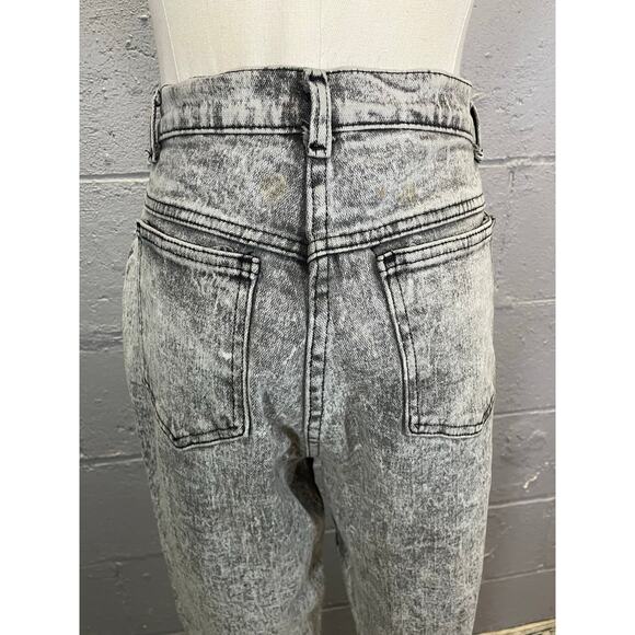 Vintage 1980s Gray Acid Wash Stonewashed Spandex Jeans High Waist - Picture 8 of 10